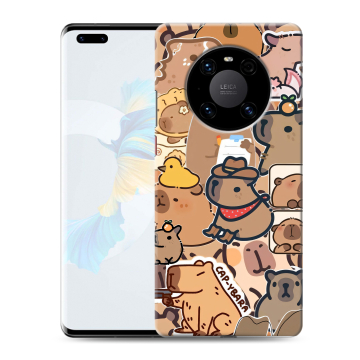 Силиконовый чехол на Huawei Mate 40 Pro с принтом капибара