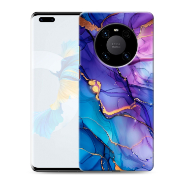 Силиконовый чехол на Huawei Mate 40 Pro с принтом синий мрамор Силиконовый чехол на Huawei Mate 40 Pro с принтом синий мрамор