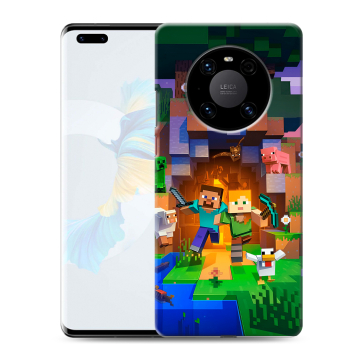 Силиконовый чехол на Huawei Mate 40 Pro с принтом Майнкрафт Minecraft