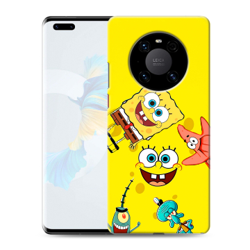 Силиконовый чехол на Huawei Mate 40 Pro с принтом Спанч боб Спанчбоб