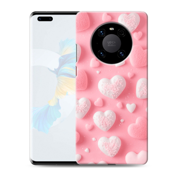 Силиконовый чехол на Huawei Mate 40 Pro с принтом Сердечки