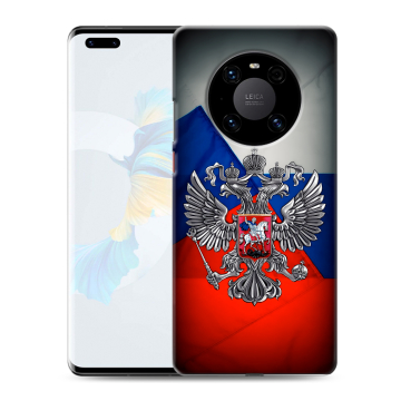 Силиконовый чехол на Huawei Mate 40 Pro с принтом Флаг России