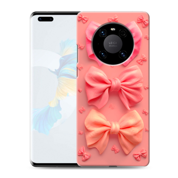 Силиконовый чехол на Huawei Mate 40 Pro с принтом Розовые бантики Силиконовый чехол на Huawei Mate 40 Pro с принтом Розовые бантики
