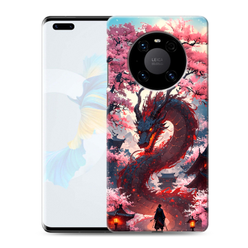 Силиконовый чехол на Huawei Mate 40 Pro с принтом Дракон Японский