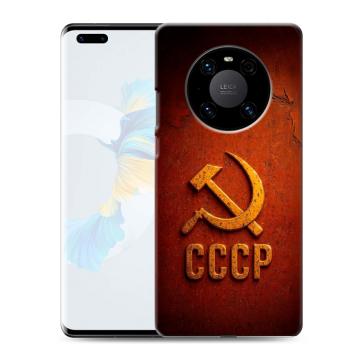 Силиконовый чехол на Huawei Mate 40 Pro с принтом Флаг Герб СССР Силиконовый чехол на Huawei Mate 40 Pro с принтом Флаг Герб СССР