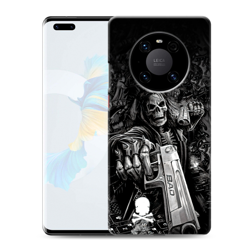 Пластиковый чехол на Huawei Mate 40 Pro с принтом Скелет Пластиковый чехол на Huawei Mate 40 Pro с принтом Скелет