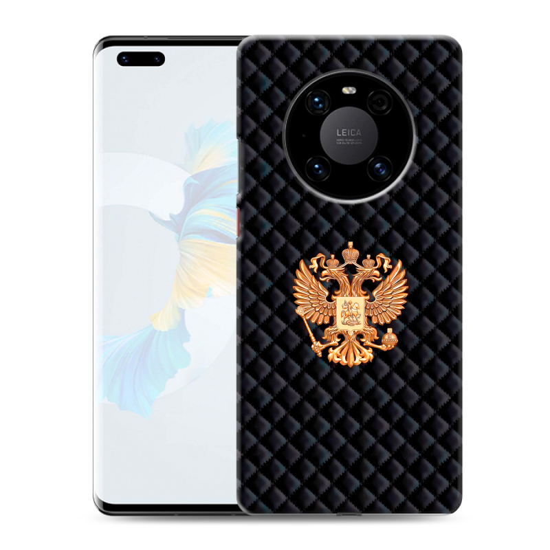 Силиконовый противоударный чехол на Huawei Mate 40 Pro с принтом Герб России принт Силиконовый противоударный чехол на Huawei Mate 40 Pro с принтом Герб России принт