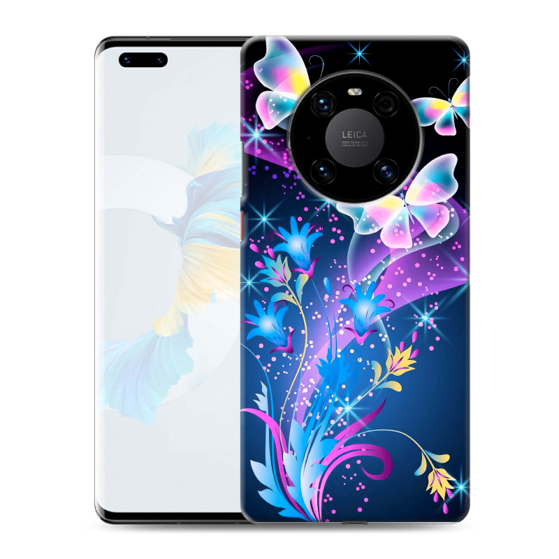 Силиконовый чехол на Huawei Mate 40 Pro с принтом Бабочки Силиконовый чехол на Huawei Mate 40 Pro с принтом Бабочки