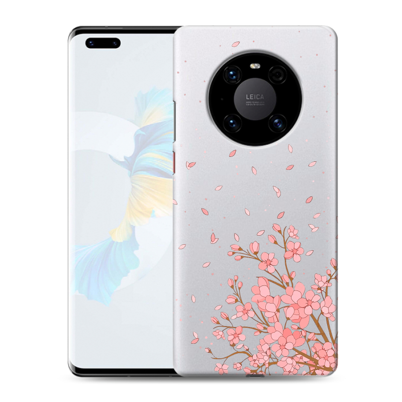 Силиконовый противоударный чехол на Huawei Mate 40 Pro с принтом Ветка сакуры Силиконовый противоударный чехол на Huawei Mate 40 Pro с принтом Ветка сакуры