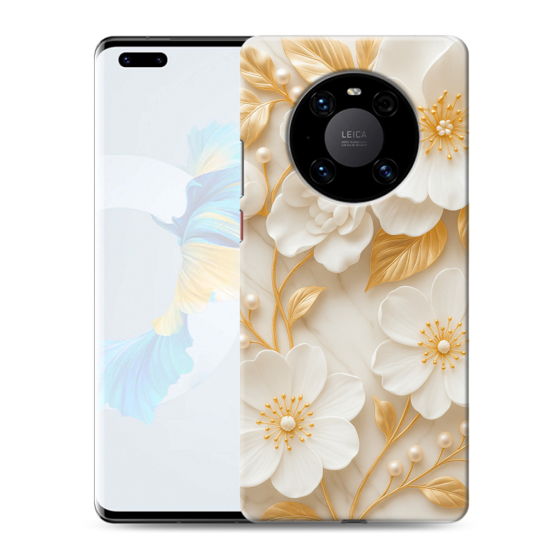 Силиконовый противоударный чехол на Huawei Mate 40 Pro с принтом Цветы Силиконовый противоударный чехол на Huawei Mate 40 Pro с принтом Цветы
