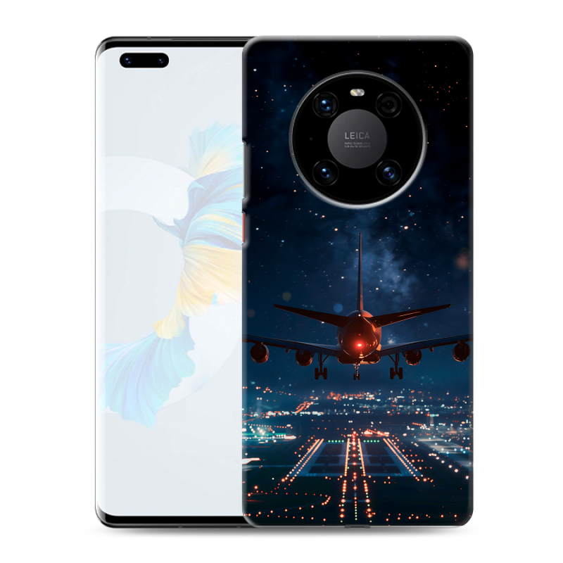 Силиконовый чехол на Huawei Mate 40 Pro с принтом самолет Силиконовый чехол на Huawei Mate 40 Pro с принтом самолет