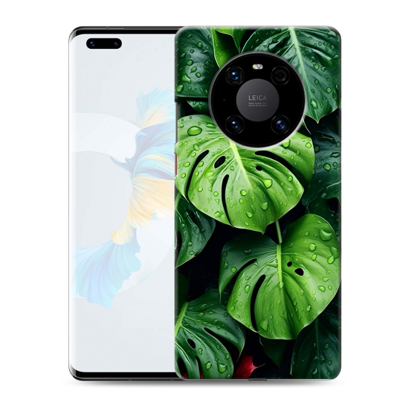 Силиконовый чехол на Huawei Mate 40 Pro с принтом Листья Силиконовый чехол на Huawei Mate 40 Pro с принтом Листья