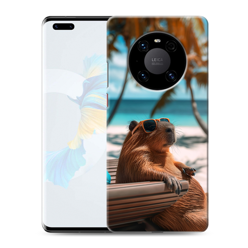 Силиконовый чехол на Huawei Mate 40 Pro с принтом Капибара Силиконовый чехол на Huawei Mate 40 Pro с принтом Капибара