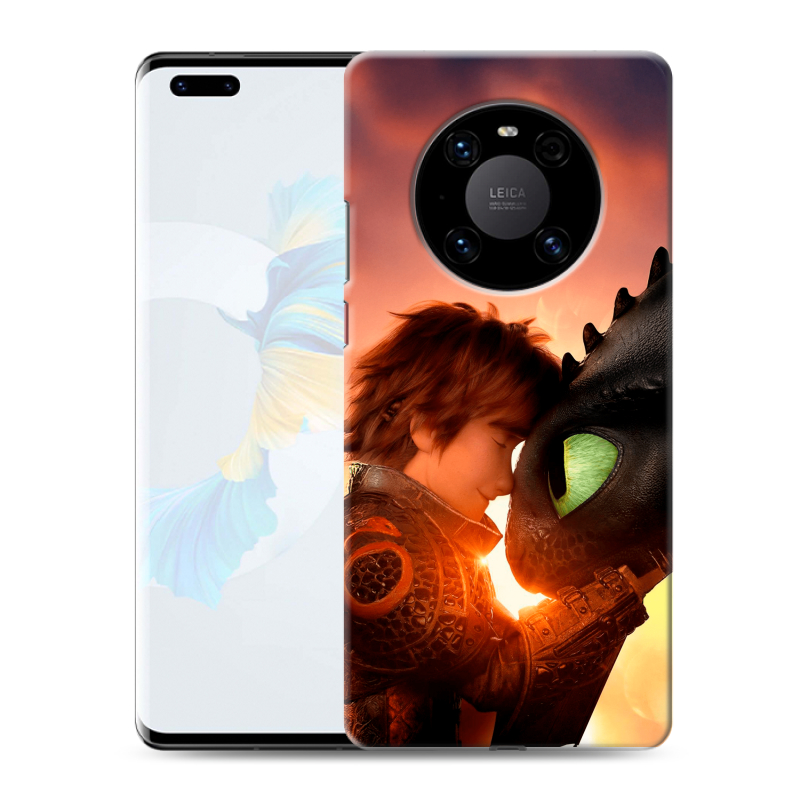 Силиконовый противоударный чехол на Huawei Mate 40 Pro с принтом Как приручить дракона Силиконовый противоударный чехол на Huawei Mate 40 Pro с принтом Как приручить дракона