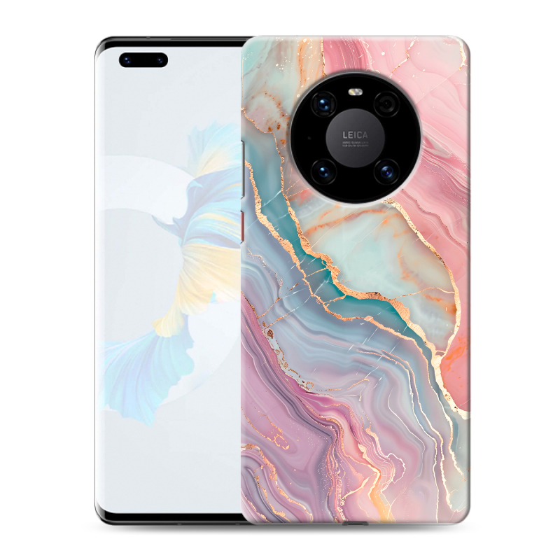 Пластиковый чехол на Huawei Mate 40 Pro с принтом розовый мрамор Пластиковый чехол на Huawei Mate 40 Pro с принтом розовый мрамор