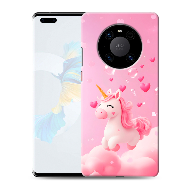 Силиконовый противоударный чехол на Huawei Mate 40 Pro с принтом Единорог Силиконовый противоударный чехол на Huawei Mate 40 Pro с принтом Единорог