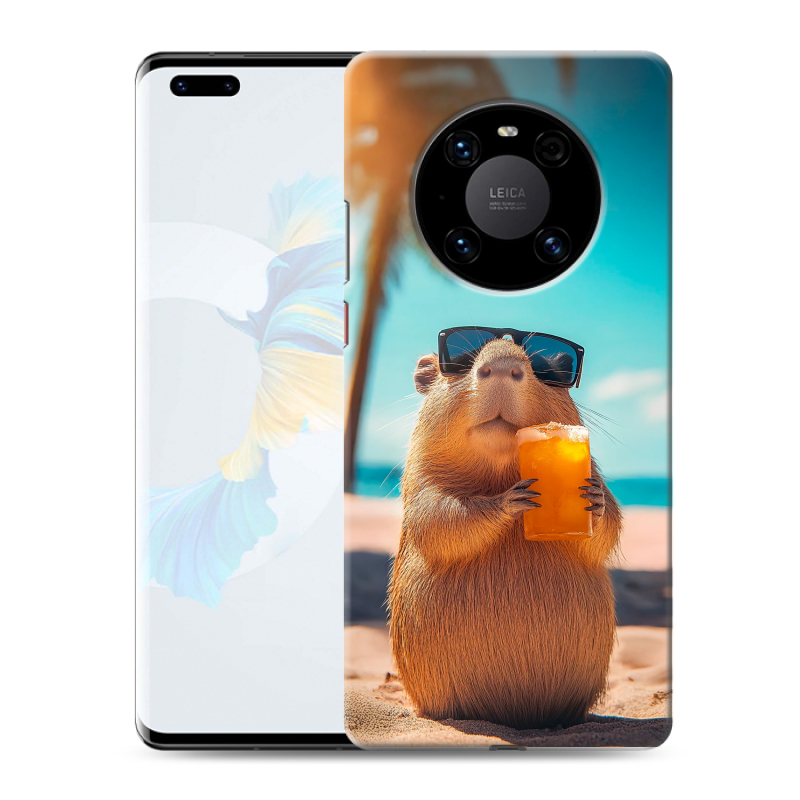 Силиконовый чехол на Huawei Mate 40 Pro с принтом Капибара Силиконовый чехол на Huawei Mate 40 Pro с принтом Капибара
