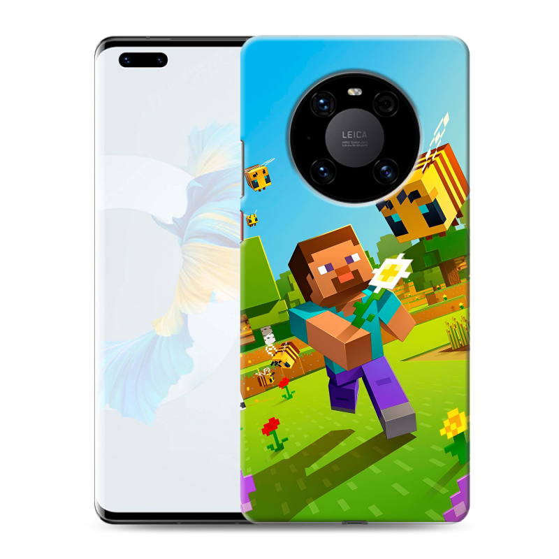 Силиконовый противоударный чехол на Huawei Mate 40 Pro с принтом Майнкрафт Minecraft Силиконовый противоударный чехол на Huawei Mate 40 Pro с принтом Майнкрафт Minecraft