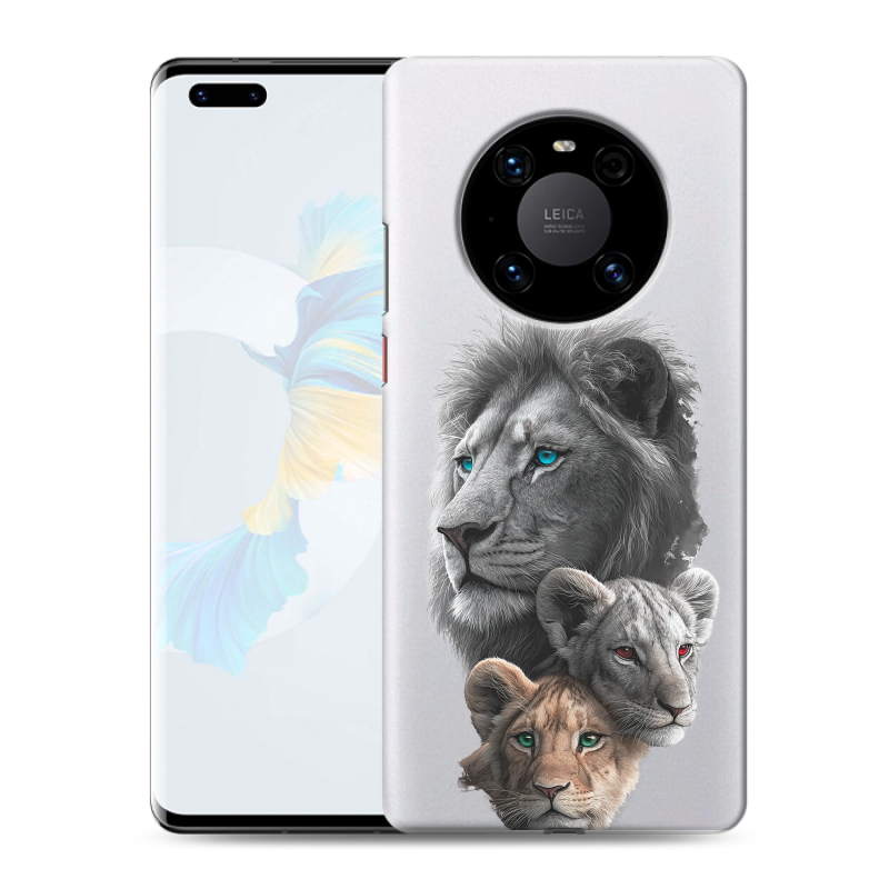Силиконовый чехол на Huawei Mate 40 Pro с принтом Львы Силиконовый чехол на Huawei Mate 40 Pro с принтом Львы