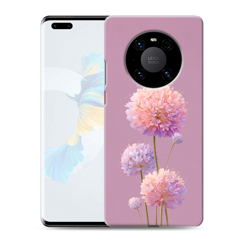 Силиконовый противоударный чехол на Huawei Mate 40 Pro с принтом Цветы Силиконовый противоударный чехол на Huawei Mate 40 Pro с принтом Цветы