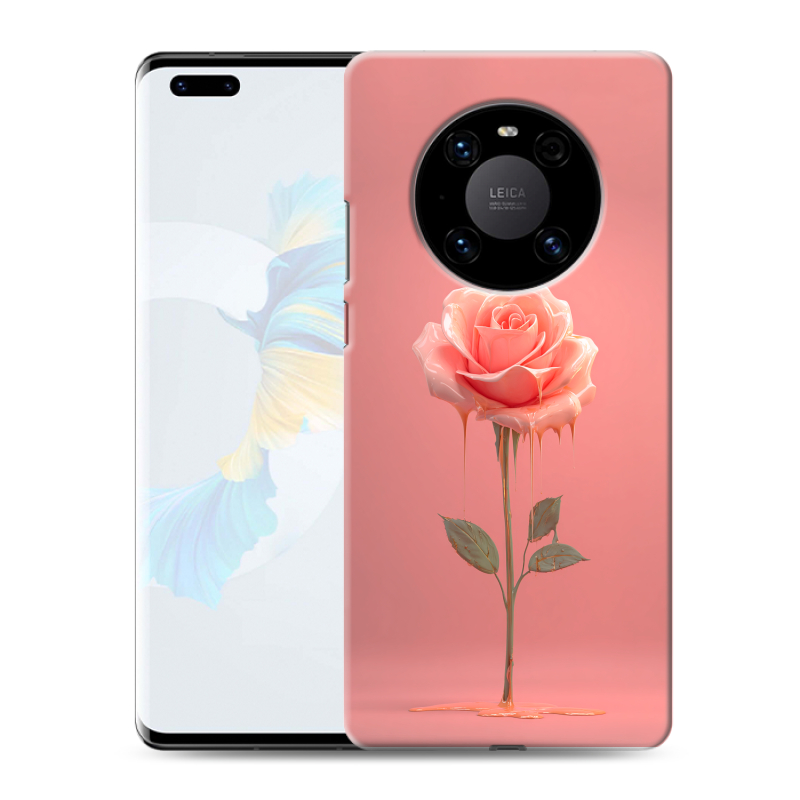 Силиконовый чехол на Huawei Mate 40 Pro с принтом Розовая роза Силиконовый чехол на Huawei Mate 40 Pro с принтом Розовая роза