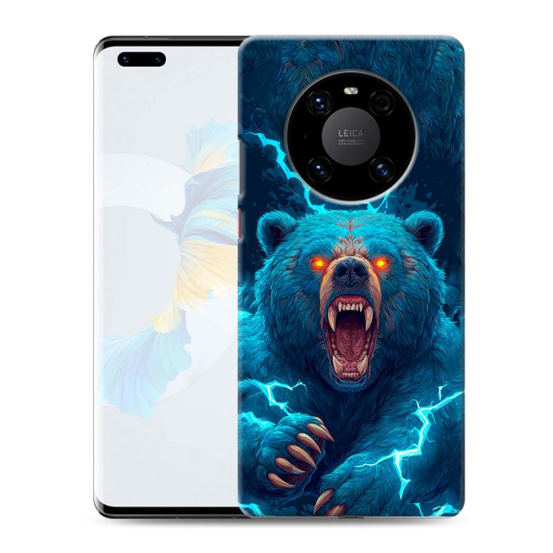 Силиконовый чехол на Huawei Mate 40 Pro с принтом Медведь Силиконовый чехол на Huawei Mate 40 Pro с принтом Медведь