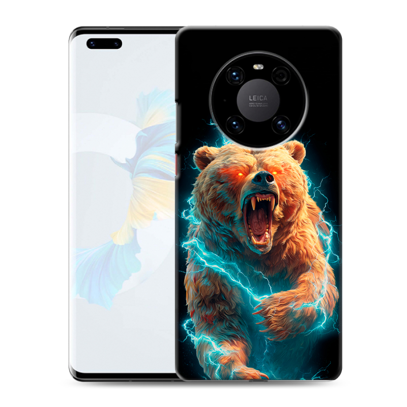 Пластиковый чехол на Huawei Mate 40 Pro с принтом Медведь Пластиковый чехол на Huawei Mate 40 Pro с принтом Медведь