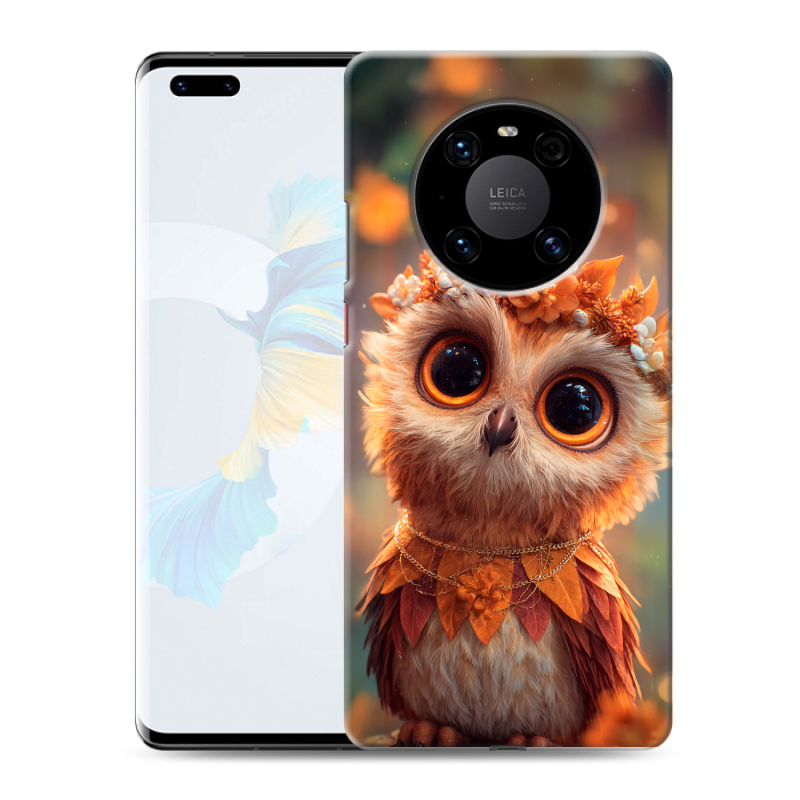 Силиконовый чехол на Huawei Mate 40 Pro с принтом Милая сова Силиконовый чехол на Huawei Mate 40 Pro с принтом Милая сова