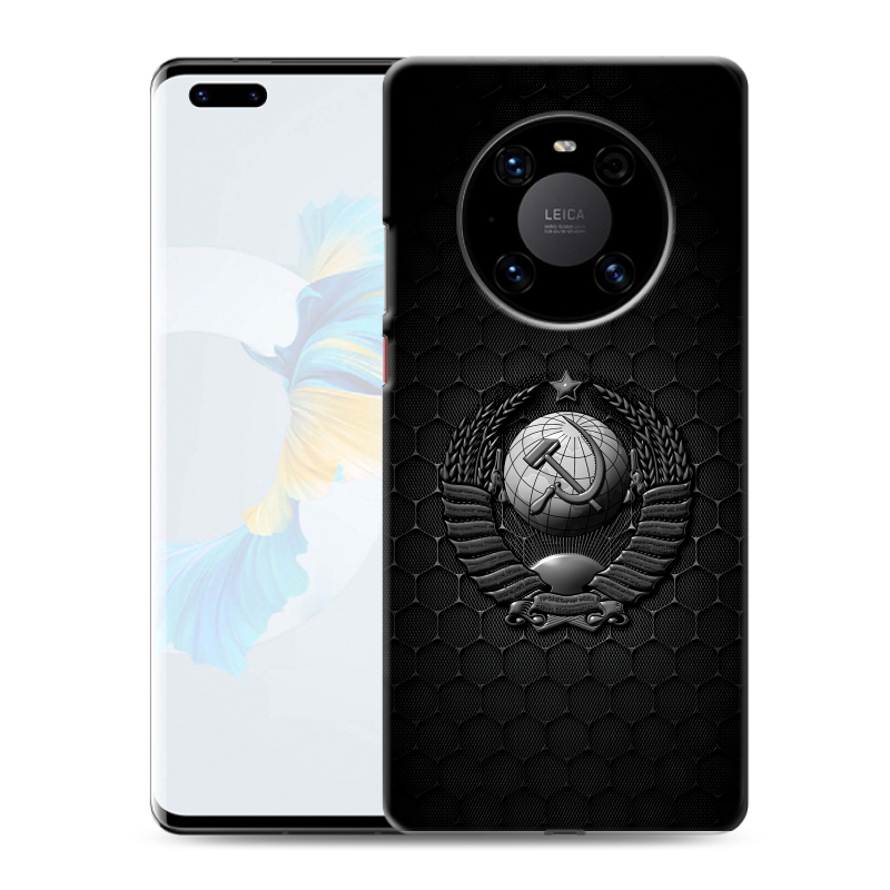 Силиконовый чехол на Huawei Mate 40 Pro с принтом Герб Флаг СССР Силиконовый чехол на Huawei Mate 40 Pro с принтом Герб Флаг СССР