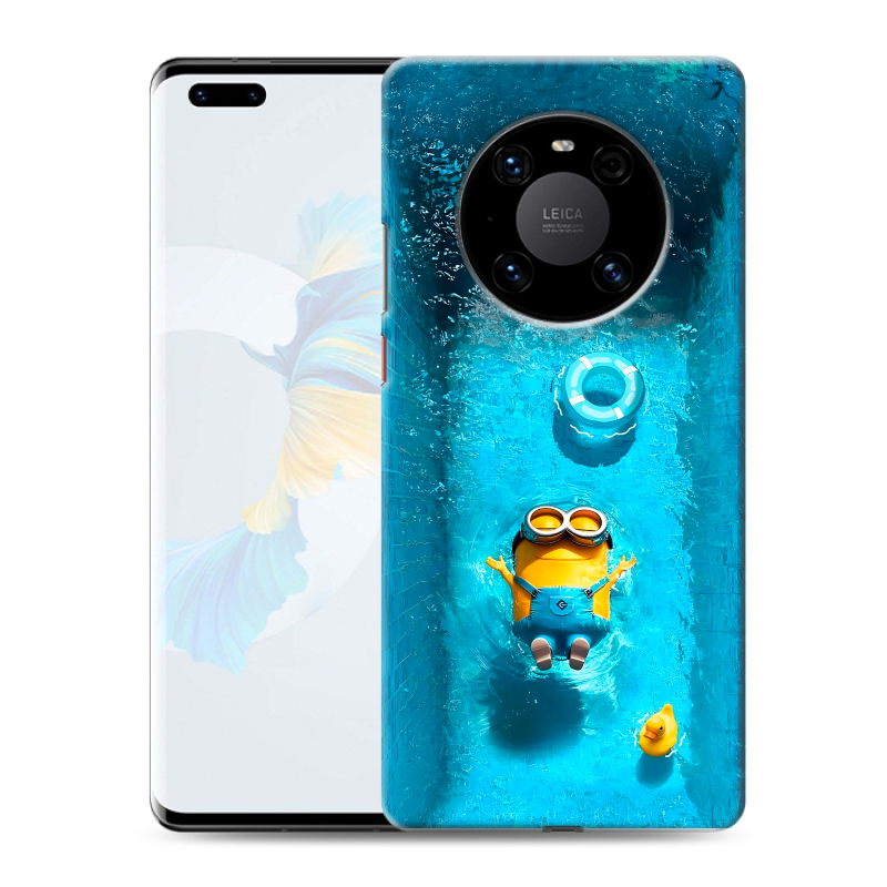 Силиконовый противоударный чехол на Huawei Mate 40 Pro с принтом Миньоны Силиконовый противоударный чехол на Huawei Mate 40 Pro с принтом Миньоны