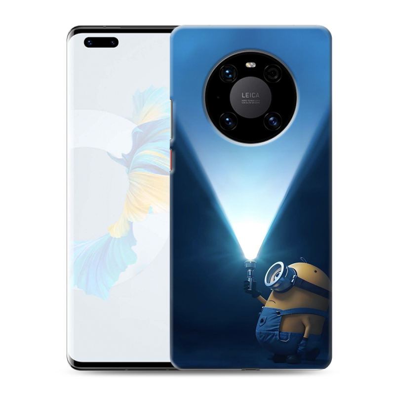 Силиконовый противоударный чехол на Huawei Mate 40 Pro с принтом Миньоны Силиконовый противоударный чехол на Huawei Mate 40 Pro с принтом Миньоны