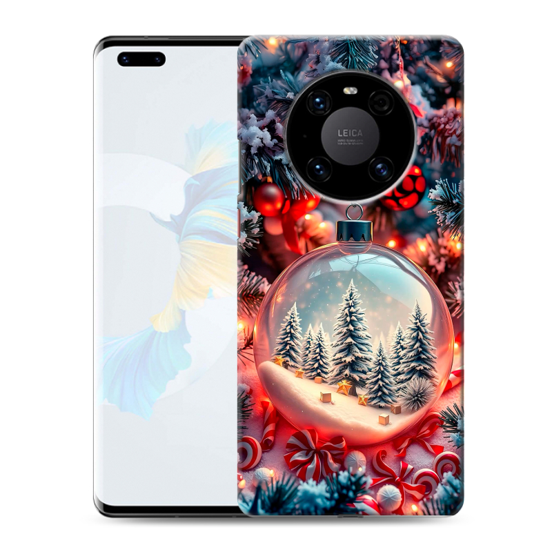 Силиконовый противоударный чехол на Huawei Mate 40 Pro с принтом Новый год Силиконовый противоударный чехол на Huawei Mate 40 Pro с принтом Новый год