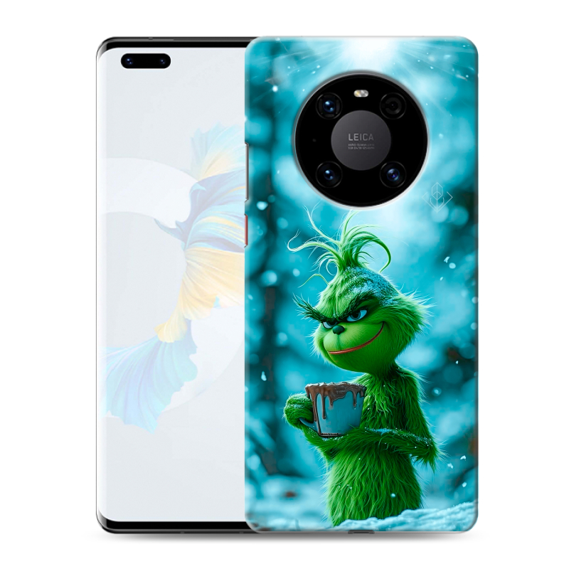 Силиконовый чехол на Huawei Mate 40 Pro с принтом Новый год гринч Силиконовый чехол на Huawei Mate 40 Pro с принтом Новый год гринч