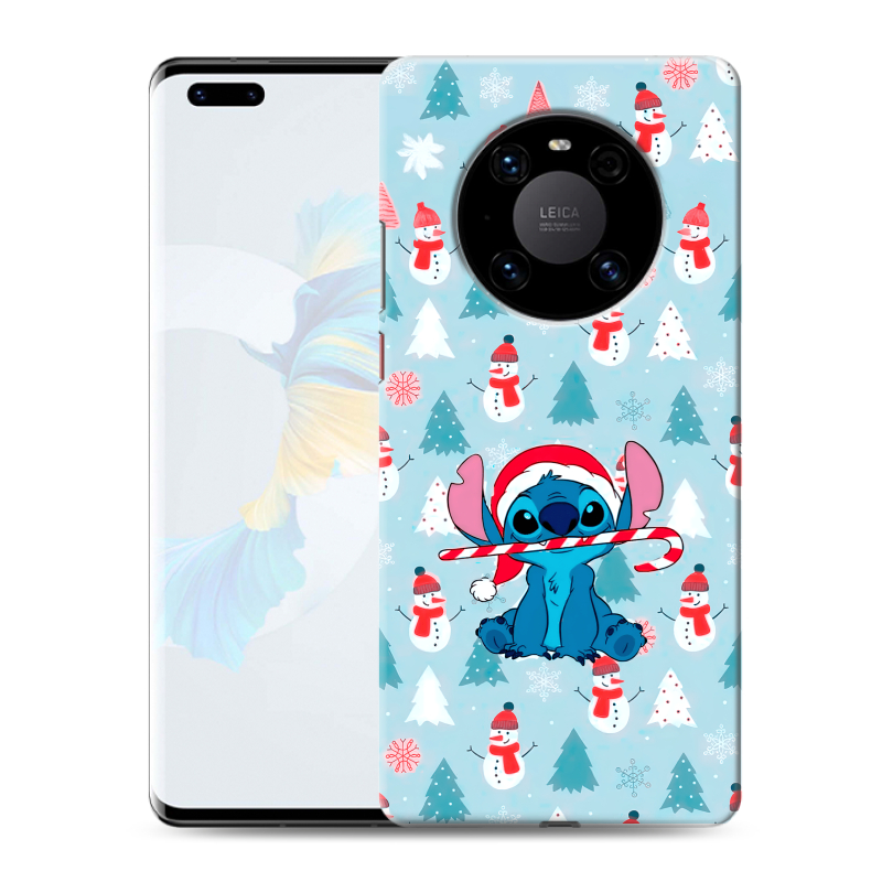 Пластиковый чехол на Huawei Mate 40 Pro с принтом Стич Новый год Пластиковый чехол на Huawei Mate 40 Pro с принтом Стич Новый год