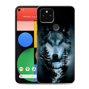 Силиконовый чехол на Google Pixel 5 с принтом Лесной волк Силиконовый чехол на Google Pixel 5 с принтом Лесной волк