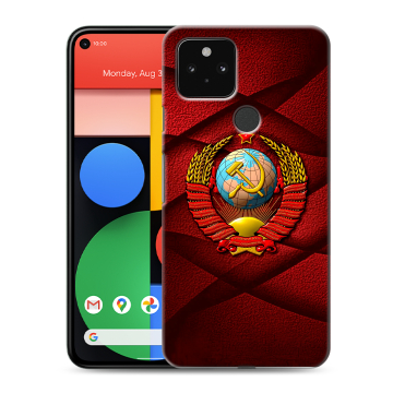 Силиконовый чехол на Google Pixel 5 с принтом Герб СССР Силиконовый чехол на Google Pixel 5 с принтом Герб СССР