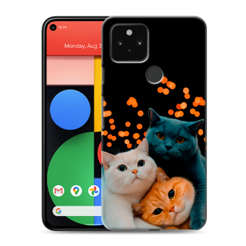 Силиконовый чехол на Google Pixel 5 с принтом Кошки Силиконовый чехол на Google Pixel 5 с принтом Кошки