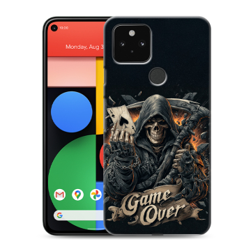 Силиконовый чехол на Google Pixel 5 с принтом Скелет карты Силиконовый чехол на Google Pixel 5 с принтом Скелет карты