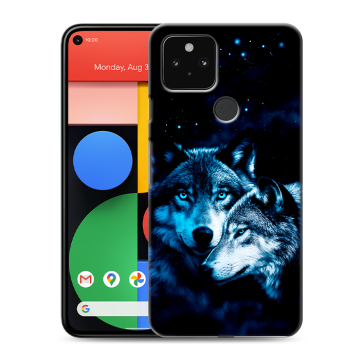 Силиконовый чехол на Google Pixel 5 с принтом Волки Силиконовый чехол на Google Pixel 5 с принтом Волки