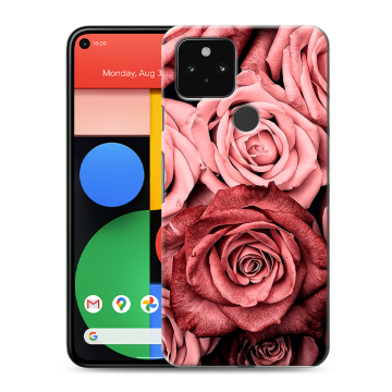 Силиконовый чехол на Google Pixel 5 с принтом Цветы розы Силиконовый чехол на Google Pixel 5 с принтом Цветы розы