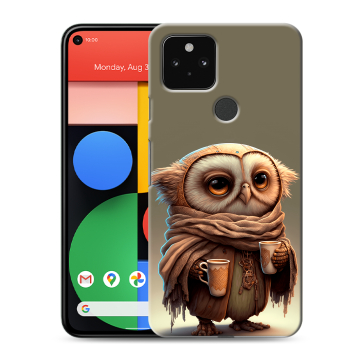 Силиконовый чехол на Google Pixel 5 с принтом Сова Силиконовый чехол на Google Pixel 5 с принтом Сова