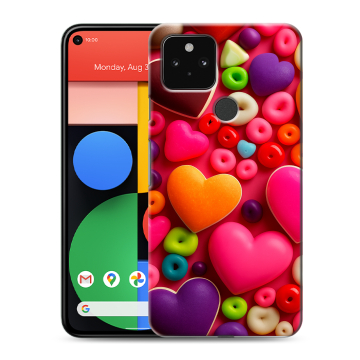 Силиконовый чехол на Google Pixel 5 с принтом Сердечки Силиконовый чехол на Google Pixel 5 с принтом Сердечки