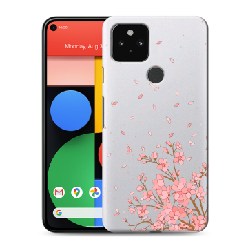 Силиконовый чехол на Google Pixel 5 с принтом Ветка сакуры