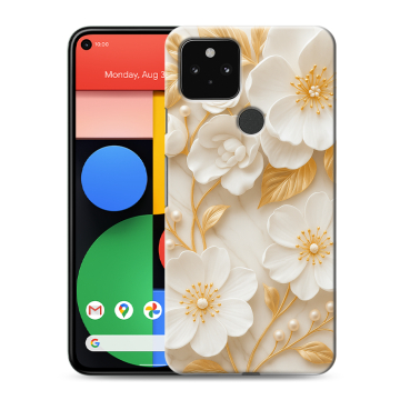 Силиконовый чехол на Google Pixel 5 с принтом Цветы
