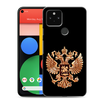 Силиконовый чехол на Google Pixel 5 с принтом Герб России золотой Силиконовый чехол на Google Pixel 5 с принтом Герб России золотой