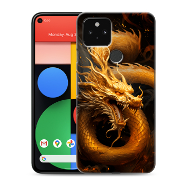 Силиконовый чехол на Google Pixel 5 с принтом Золотой дракон Силиконовый чехол на Google Pixel 5 с принтом Золотой дракон