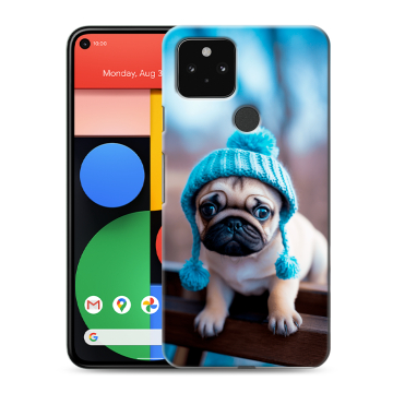 Силиконовый чехол на Google Pixel 5 с принтом Мопс в шапке