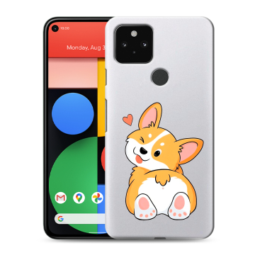 Силиконовый чехол на Google Pixel 5 с принтом Корги