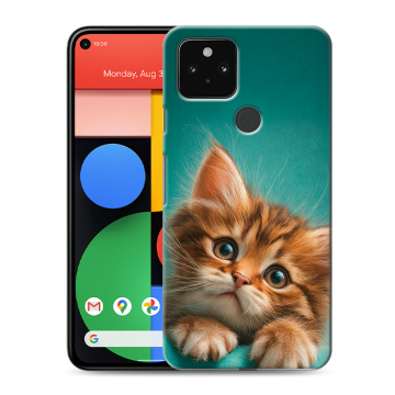 Силиконовый чехол на Google Pixel 5 с принтом котенок