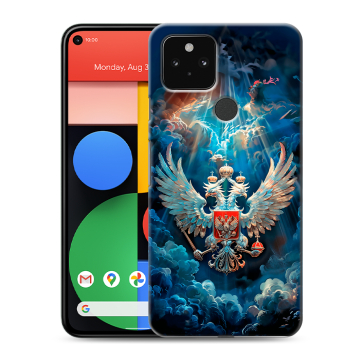 Силиконовый чехол на Google Pixel 5 с принтом Герб флаг России